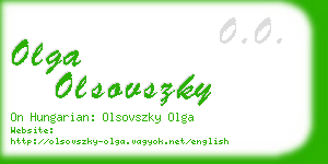 olga olsovszky business card